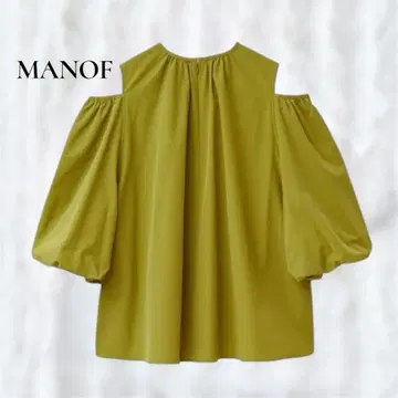 새상품급 manof 볼륨 슬리브 벌룬 스모크 상의 올리브