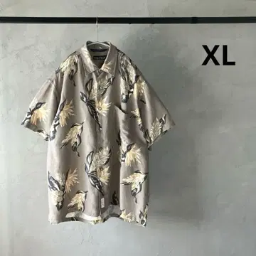 Nautica 린넨 레이온 알로하 셔츠 올 패턴 보타니컬