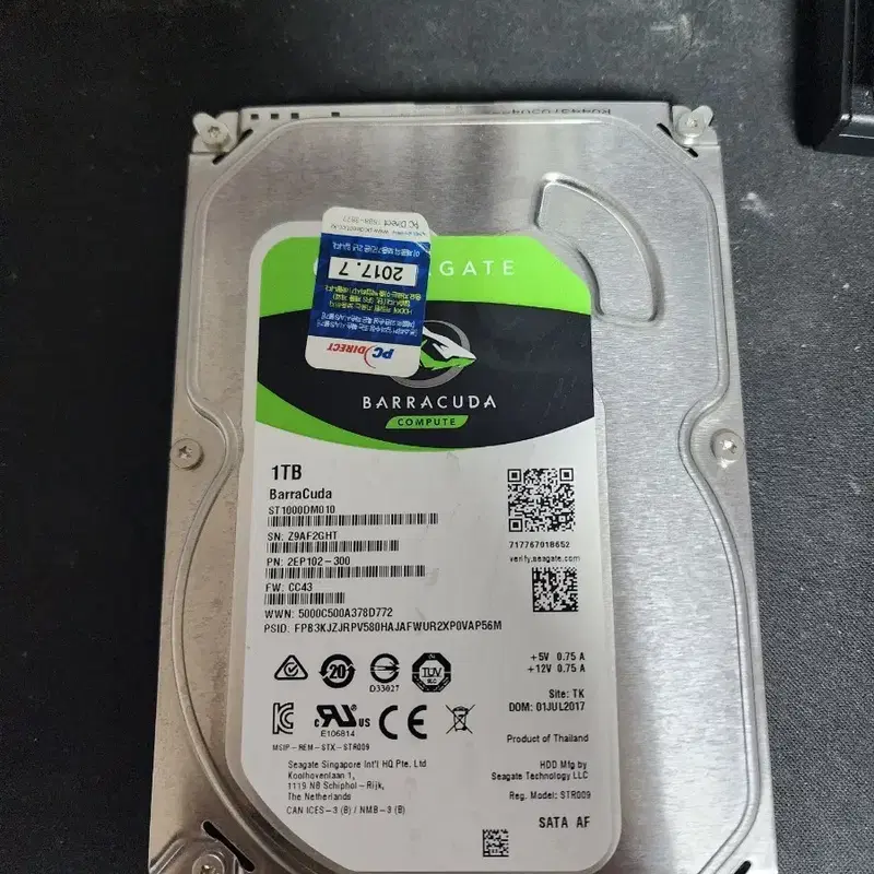 씨게이트 바라쿠다 1TB HDD 사용시간짧음 하드디스크