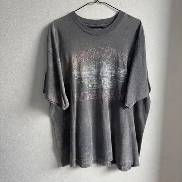 90s USA제 할리데이비슨 T셔츠 XL 페이드 보로 분위기계