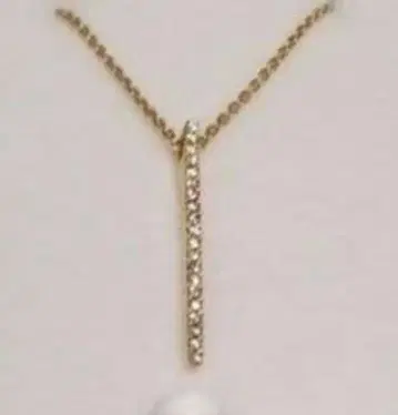 스타 주얼리 K10 50cm 0.06ct 다이아 바 목걸이 아가트