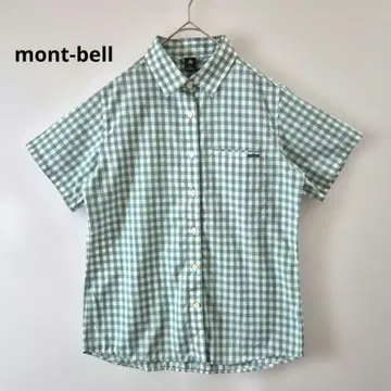 mont-bell 깅엄 체크 블라우스 SIZE L 그린