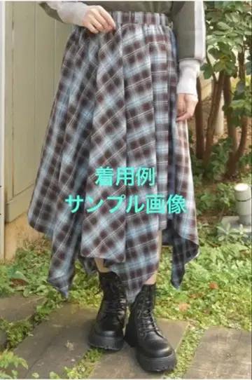 인기 레어 axes femme 체크 언밸런스 스커트 체크 무늬 스커트