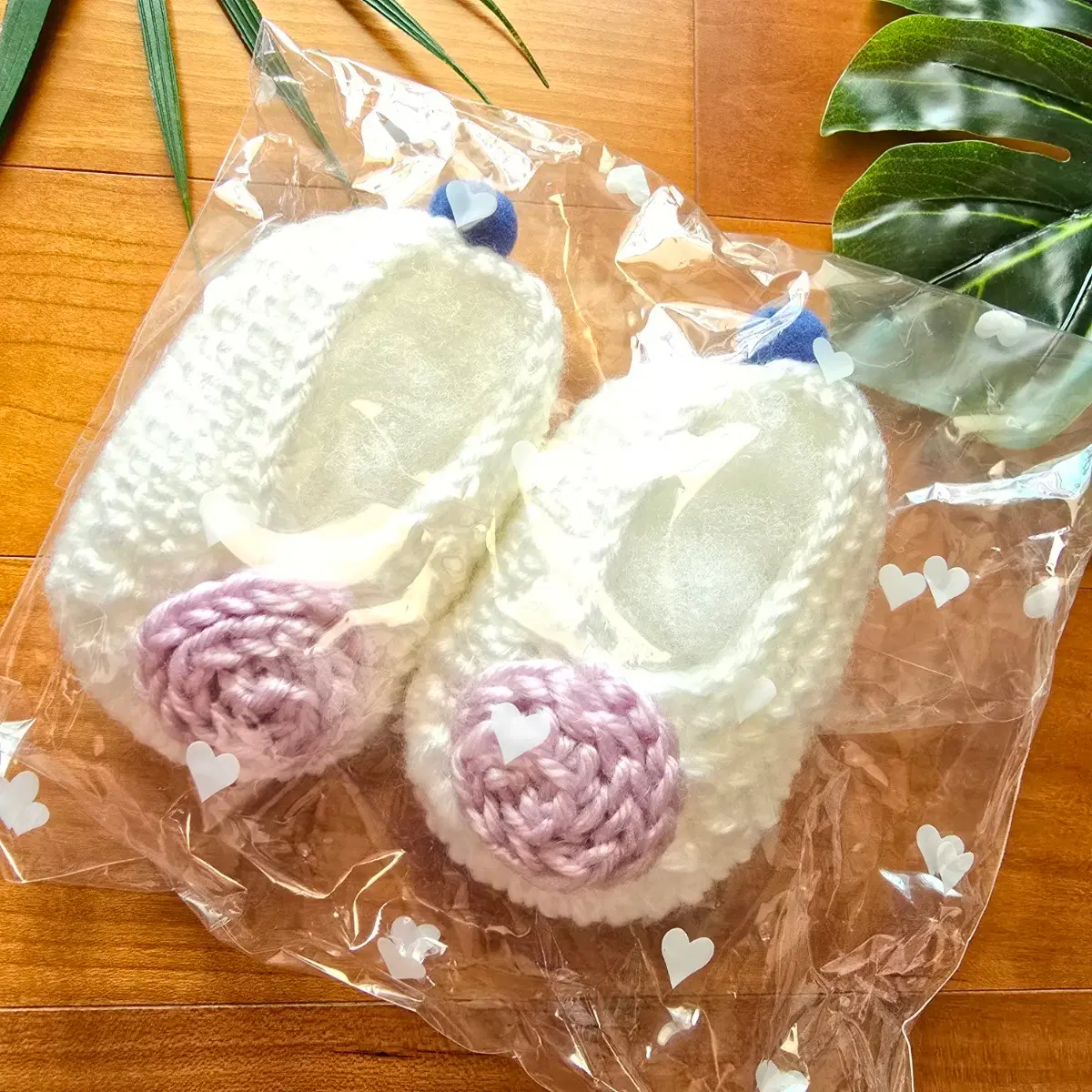 (새상픔) HandMade 뜨개 아기 신발 화이트