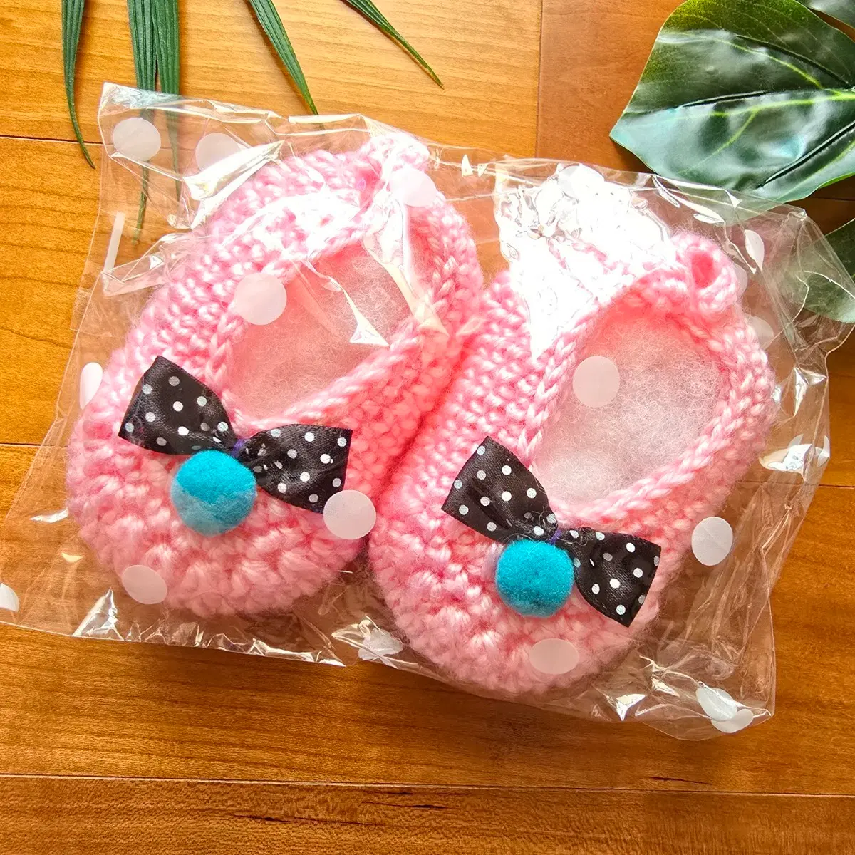 (새상픔) HandMade 뜨개 아기 신발 핑크