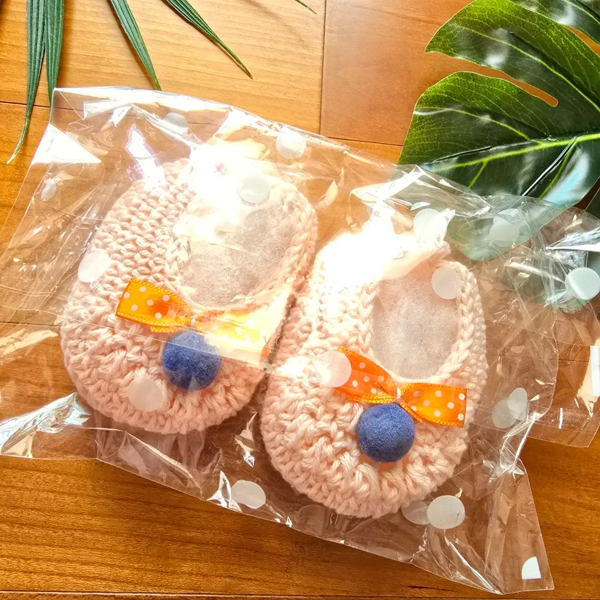(새상픔) HandMade 뜨개 아기 신발 베이비핑크
