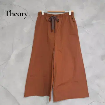 Theory 띠어리 와이드 팬츠 전체 밴딩 브라운 벽돌 양쪽 사이드 포켓