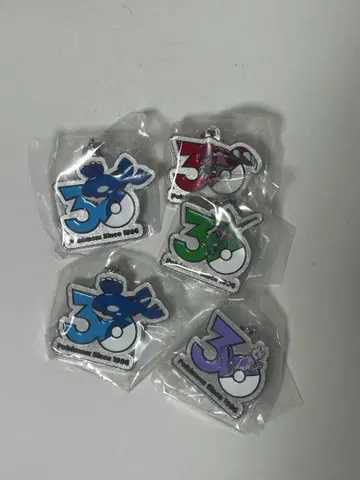 포켓몬 30주년 메탈 참 5종 세트