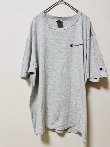 90s USA제 챔피온 자수 로고 반팔 T셔츠 그레이 M