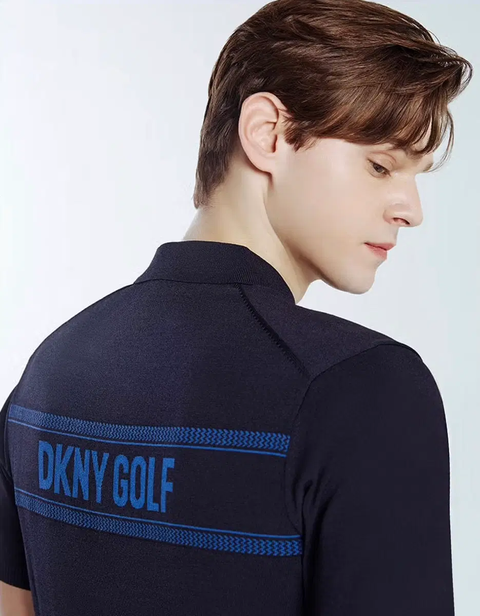 [남자] DKNY GOLF 네이비 반팔 니트 M