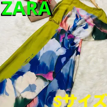 스타일리시 ZARA 자라 꽃무늬 원피스 비대칭 광택감