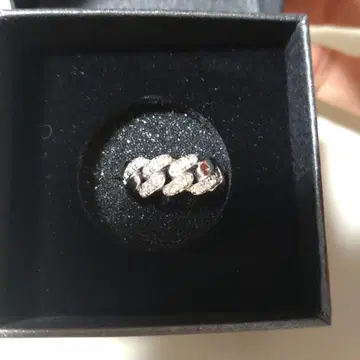 팔라듐 실버 950 천연 화이트 지르콘 체인 반지 약 0.50ct