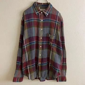 nest Robe CONFECT 주름 가공 체크 셔츠