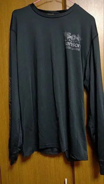 vanson Cottons 긴팔 T셔츠 XL 블랙