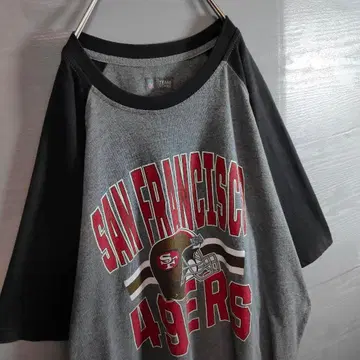 NFL 49ers 래글런 티셔츠 반팔 빅 실루엣 XL 그레이