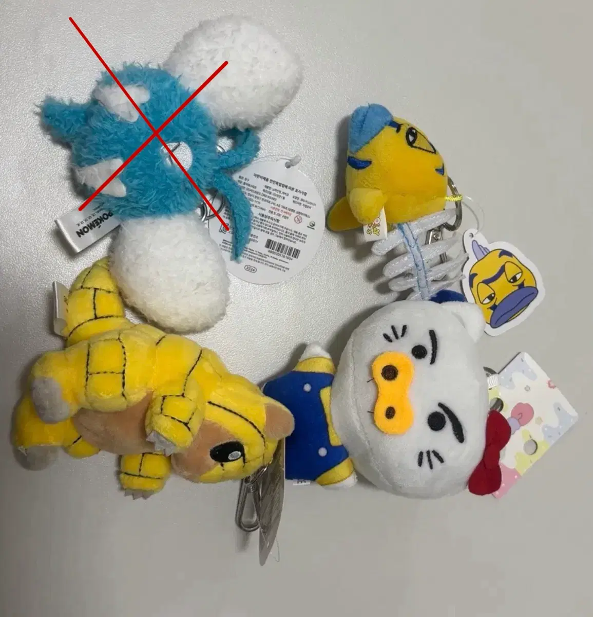 포켓몬, 부리부리대마왕, 둘리 가시고기, 모래두지 인형 키링