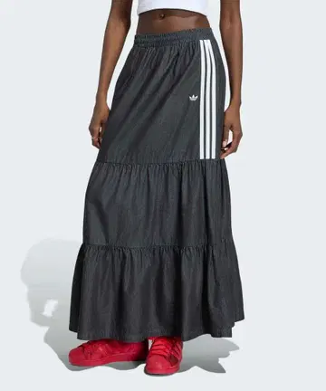 adidas Originals 데님 롱 스커트