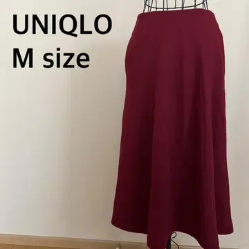 [ UNIQLO ] 롱 스커트/빨간색/플레어 스커트/심플/무지