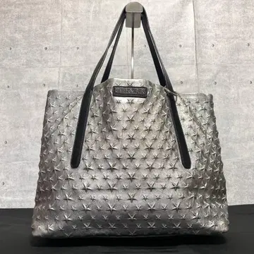 JIMMY CHOO SOFIA/M 메탈릭 실버 엠보싱 토트백