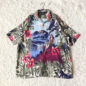 90s NAUTICA 노티카 올 패턴 반팔 하와이안 셔츠 플라걸 XL