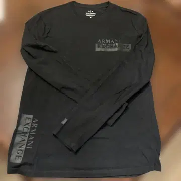 ARMANI EXCHANGE 긴팔 티셔츠 블랙 S 엠보싱 가공