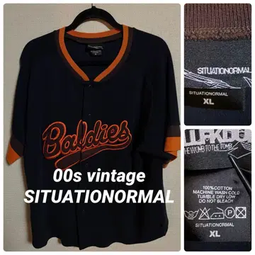 빈티지 00s SITUATIONORMAL 남성용 XL 유니폼 야구
