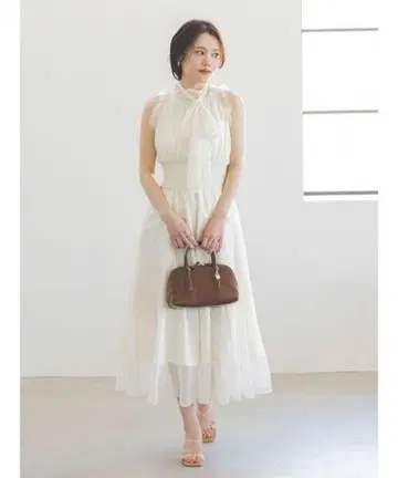 SNIDEL 백리본 쉬폰 원피스