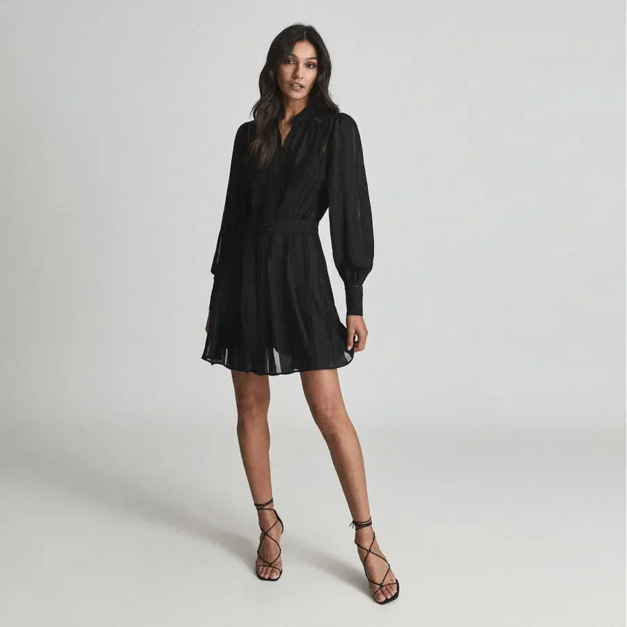 리스 REISS 34 프릴 스커트 셔츠 드레스 W-원피스-357