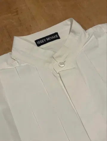 90s ISSEY MIYAKE 화이트 긴팔 셔츠 플리츠 셔츠
