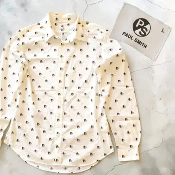 Paul Smith PS 하트 무늬 긴팔 셔츠 L 폴스미스 화이트 흰색