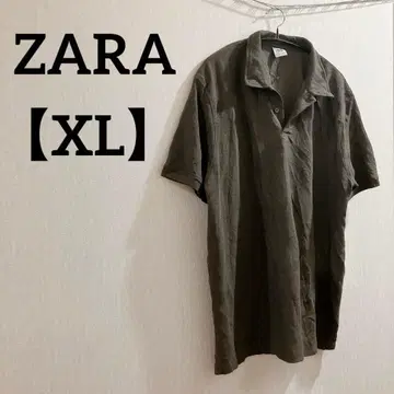 ZARA [ XL ] 피케 셔츠 카키 심플 무지 봄/여름
