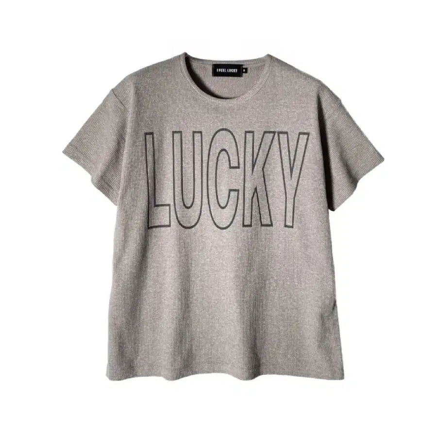 [L]IFEELLUCKY 아이필럭키 와플 티셔츠 베이지 그레이