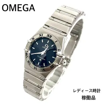 양품 작동 OMEGA 콘스텔레이션 쿼츠 미니 여성용 손목시계