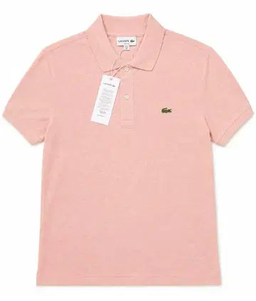 LACOSTE 피케 셔츠 슬림핏 핑크 택 포함 새상품