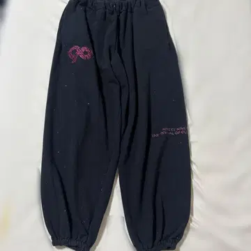 9090 라메 제브라 로고 스웨트 팬츠 M 블랙 핑크 인기 완판템