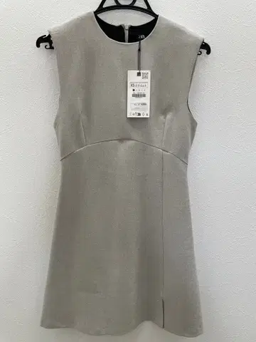 ZARA 슬리브리스 원피스 포멀 드레스 펄 그레이 XS