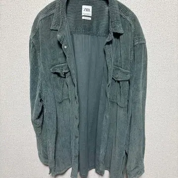 ZARA 코듀로이 셔츠 XL 사이즈 그린