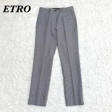 [새상품급] ETRO 에트로 코튼 스트레치 팬츠 올 패턴 40 L 블랙