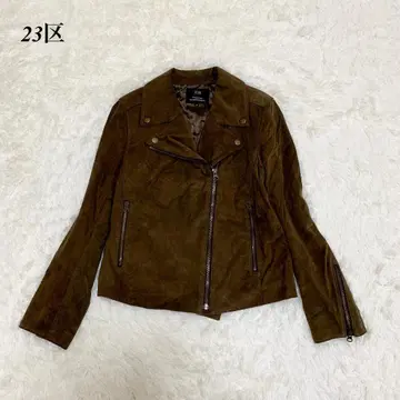 23구 스웨이드 스웨이드 더블 라이더스 자켓 34 브라운