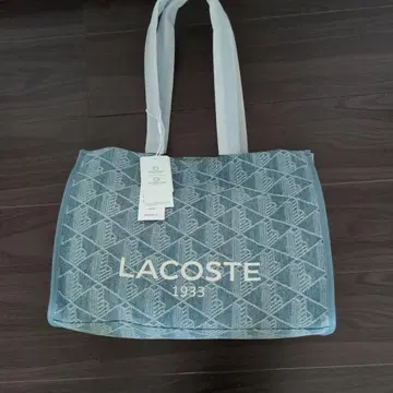 LACOSTE 모노그램 데님풍 토트백