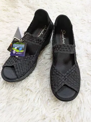 하자품 택 포함 SKECHERS 메모리폼 샌들 블랙