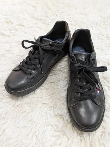 새상품급 le coq sportif 가죽 스니커즈 블랙