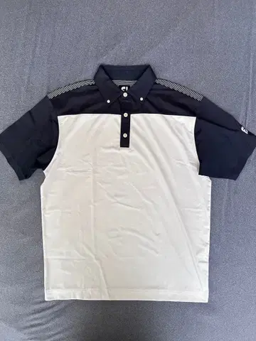 FootJoy 골프 셔츠 반팔 화이트 네이비 XL