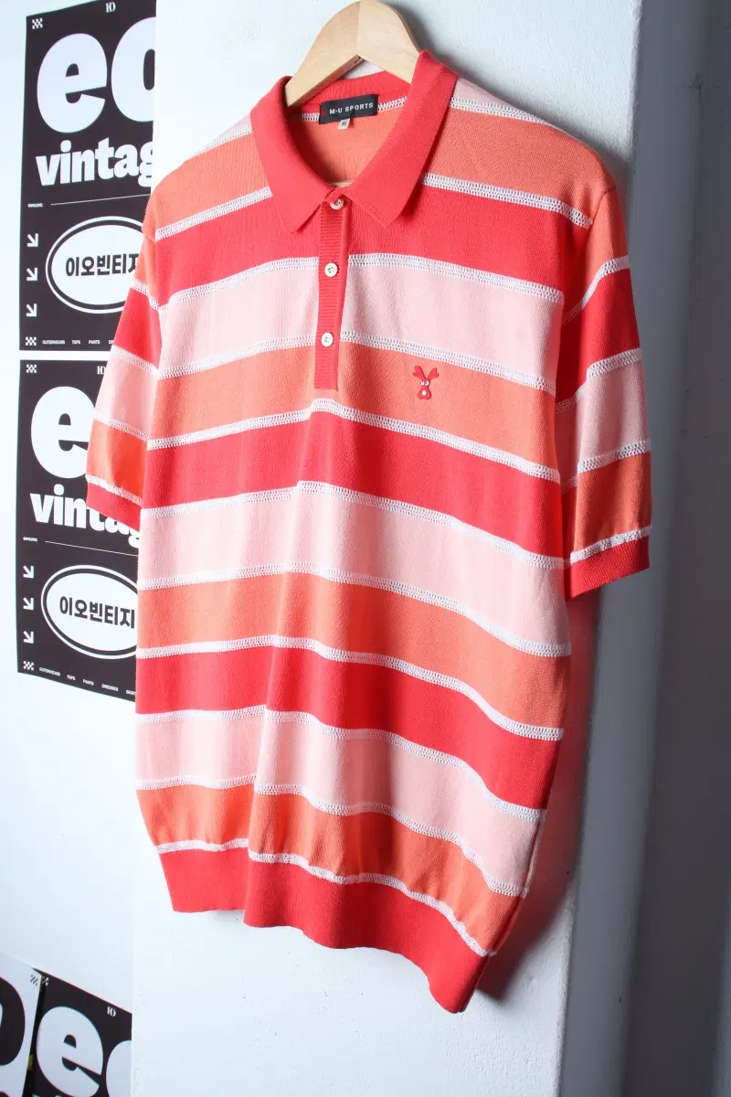 (XL-2XL) 엠유스포츠 반팔 카라 티셔츠 골프 니트-H34085