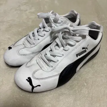 인기 PUMA 스피도캣 가죽 화이트 블랙 24cm Y2K