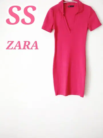ZARA 자라 반팔 타이트 원피스 핑크 S 봄/여름 스트레치 소재