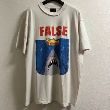 더 심슨 빈티지 가공 T셔츠 FALSE 죠스 JAWS 화이트