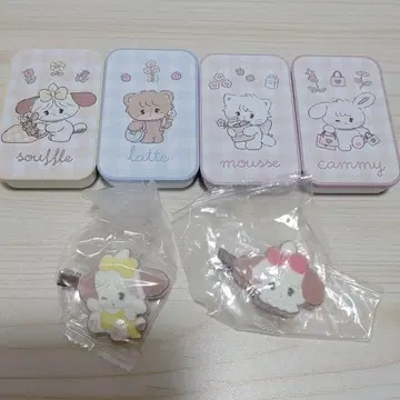 mikko characters 슬라이드 캔 4종 헤어 클립 수플레 세트