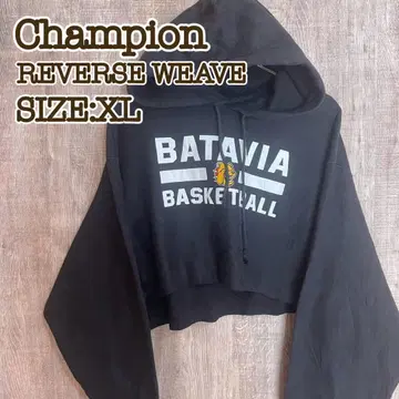Champion REVERSE WEAVE 맨투맨 XL 숏 기장 블랙