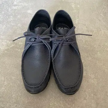 아루이토우 천연 가죽 레이스업 모카신 블랙 네이비 26cm
